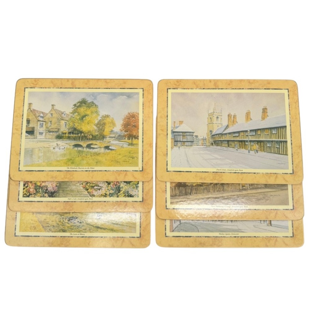 VTG Cloverleaf Table Mats Laminated Stratford-upon-Avon Festival 1992 Set of 6